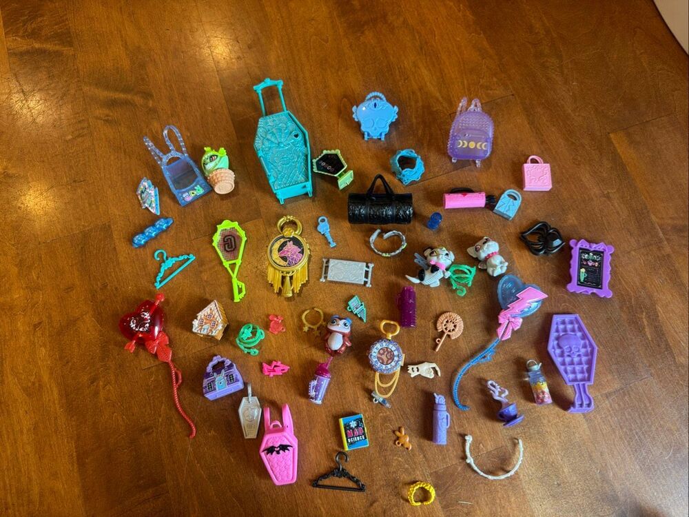 Monster High Doll Accessories Bundle Pets Bags Jewelry One Lot